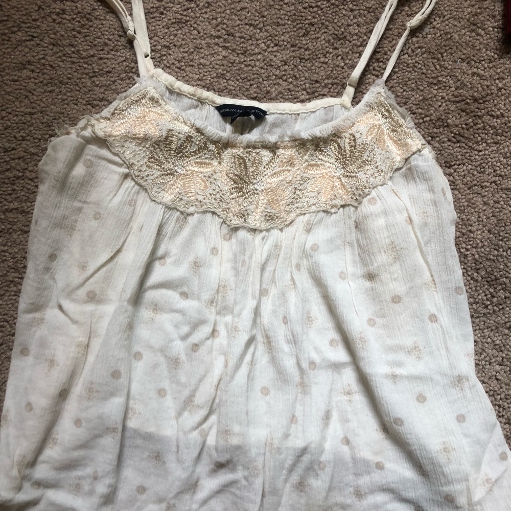 Gold and cream tank top